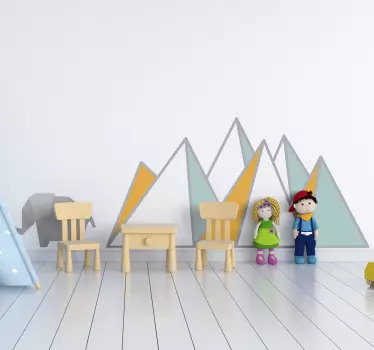 Vinilo infantil estilo geométrico con elefante - TenVinilo