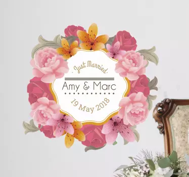 Vinilo decorativo floral frame - TenVinilo