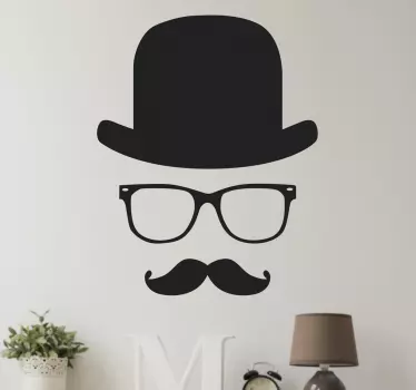 Vinilo decorativo icono señor elegante - TenVinilo