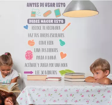 Vinilo decorativo ilustración Antes de usar esto tienes que hacer - TenVinilo
