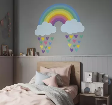 Vinilo decorativo ilustración Arcoiris multicolor divertido - TenVinilo