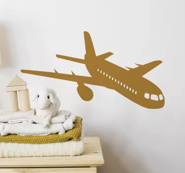 Vinilo decorativo ilustración Avión boeing volando - TenVinilo