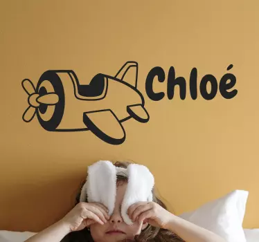 Vinilo decorativo ilustración Bucle de avión personalizable - TenVinilo