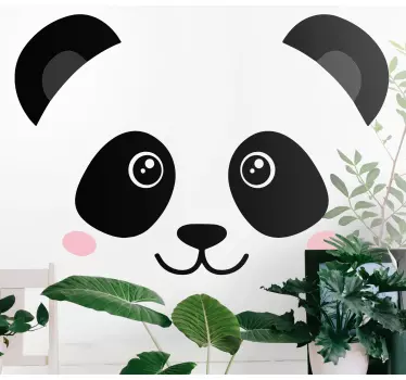 Vinilo decorativo ilustración Cara de panda feliz - TenVinilo
