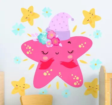 Vinilos estrellas infantiles felices de colores - TenVinilo