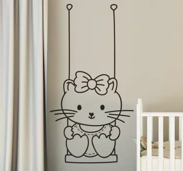 Vinilo decorativo niña columpio - TenVinilo
