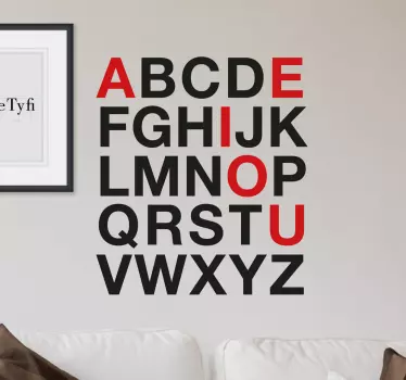 Vinilo decorativo para salón abecedario - TenVinilo