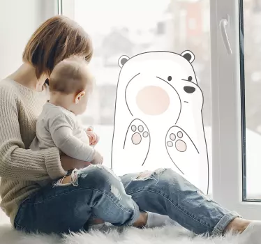 Vinilo decorativo para ventana de oso amoroso - TenVinilo