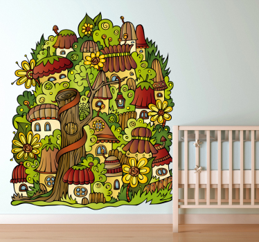 Vinilo decorativo pequeño pueblo - TenVinilo