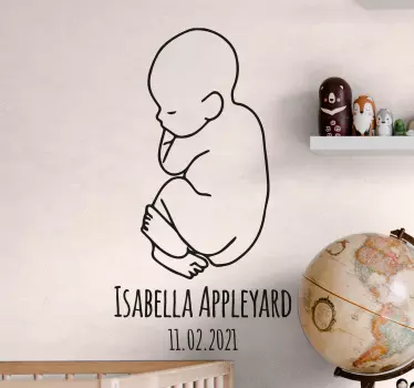 Vinilo decorativo persona Bebé personalizado minimalista - TenVinilo