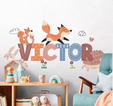 Vinilo decorativo personalizable Animales del bosque - TenVinilo