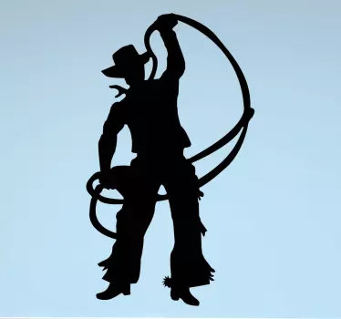 Vinilo decorativo silueta Cowboy - TenVinilo
