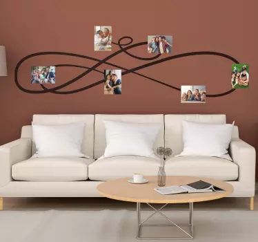 Vinilo pared símbolo infinito con marcos - TenVinilo