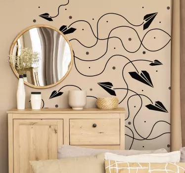 Vinilo decorativo textura aviones papel - TenVinilo