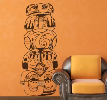 Vinilo decorativo tótem animales - TenVinilo