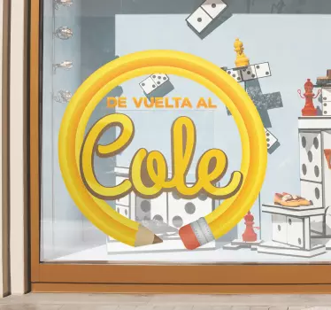 Vinilo decorativo vuelta al cole círculo de lápiz - TenVinilo
