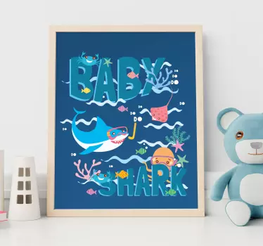 Vinilo decorativo personalizable Baby Shark personalizable - TenVinilo