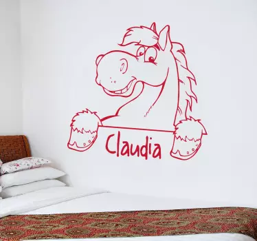 Vinilo dibujo de caballo nombre - TenVinilo