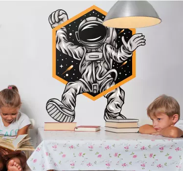 Vinilo espacio astronauta en movimiento - TenVinilo