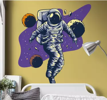 Vinilo espacio astronauta en órbita - TenVinilo