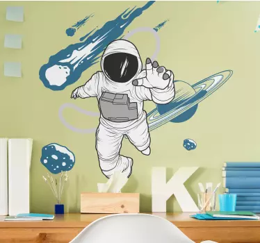 Vinilo espacio astronauta flotante - TenVinilo