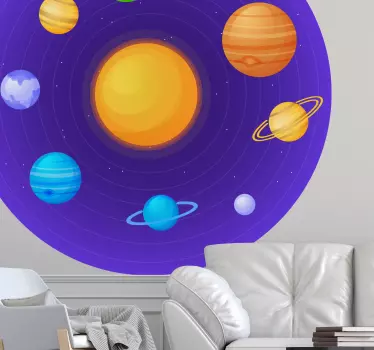 Vinilo espacio concepto de sistema solar - TenVinilo