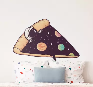 Vinilo espacio rebanada de pizza de astronauta - TenVinilo