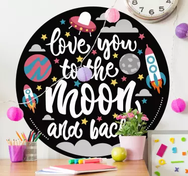 Vinilo espacio te amo hasta la luna - TenVinilo