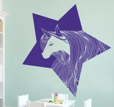 Vinilo estrella unicornio - TenVinilo