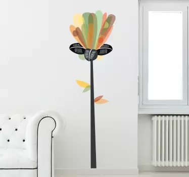 Vinilo floral abstracto vertical - TenVinilo