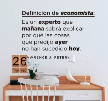 Vinilo frase definición economía - TenVinilo