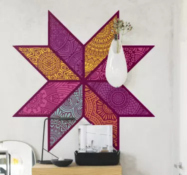 Vinilo geométrico para pared mosaico multicolor paisley - TenVinilo