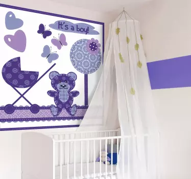 Vinilo habitación bebé niño lindo - TenVinilo