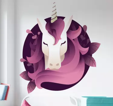 Vinilo habitación infantil Retrato de unicornio - TenVinilo