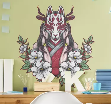 Vinilo habitación juvenil mujer loba de anime - TenVinilo