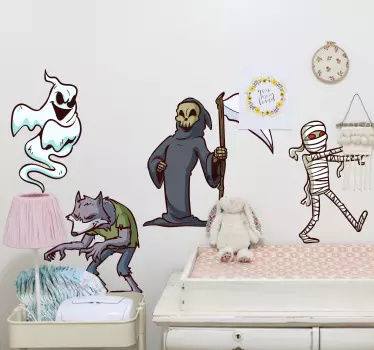 Vinilo Halloween Caracteres - TenVinilo