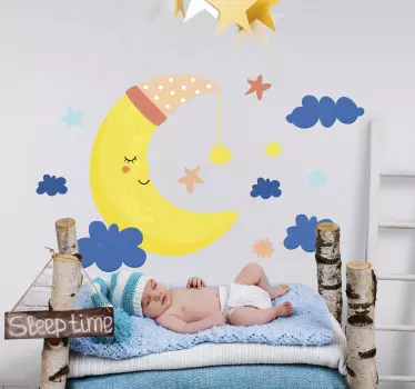 Vinilo infantil decorativo lunas y estrellas - TenVinilo