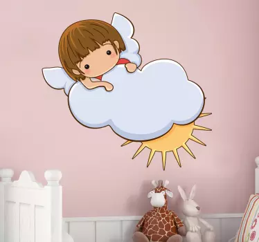 Vinilo infantil ángel nube - TenVinilo