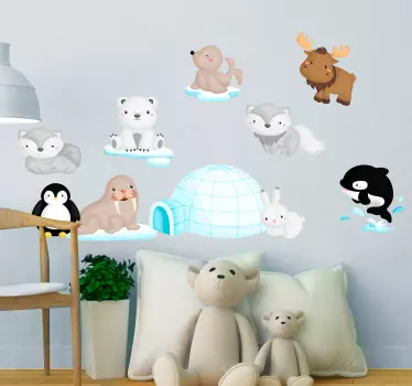 Vinilo habitación infantil animales del ártico - TenVinilo