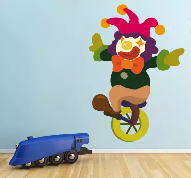 Vinilo infantil arlequín monociclo - TenVinilo