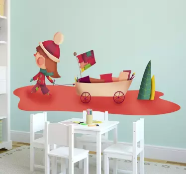 Vinilo infantil artista de camino - TenVinilo