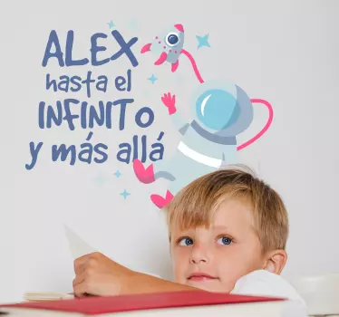 Vinilo pared astronauta hasta el infinito - TenVinilo
