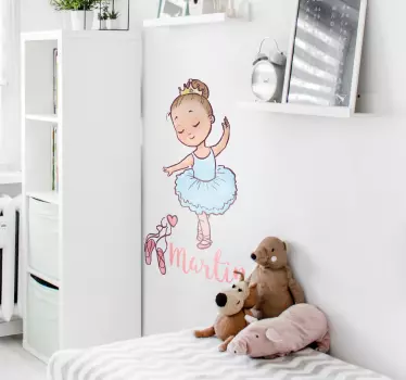 Vinilo infantil bailarina nombre - TenVinilo