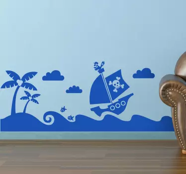 Vinilo infantil barco pirata - TenVinilo