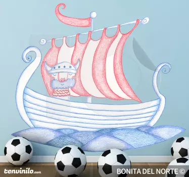 Vinilo infantil barco vikingo - TenVinilo