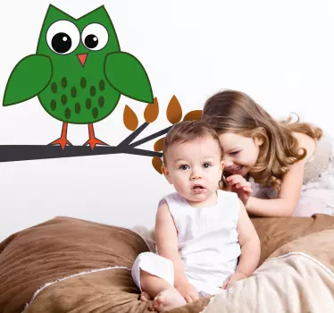 Vinilo infantil búho verde - TenVinilo