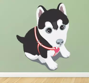 Vinilo infantil cachorro husky - TenVinilo