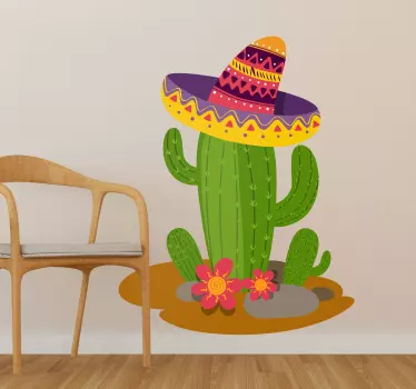 Vinilo pared Cactus mexicano - TenVinilo