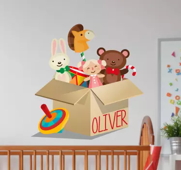 Vinilo infantil caja de juguetes - TenVinilo