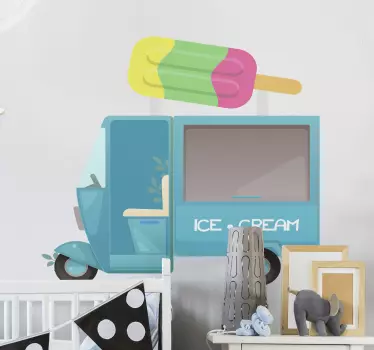 Vinilo infantil camión de helados - TenVinilo